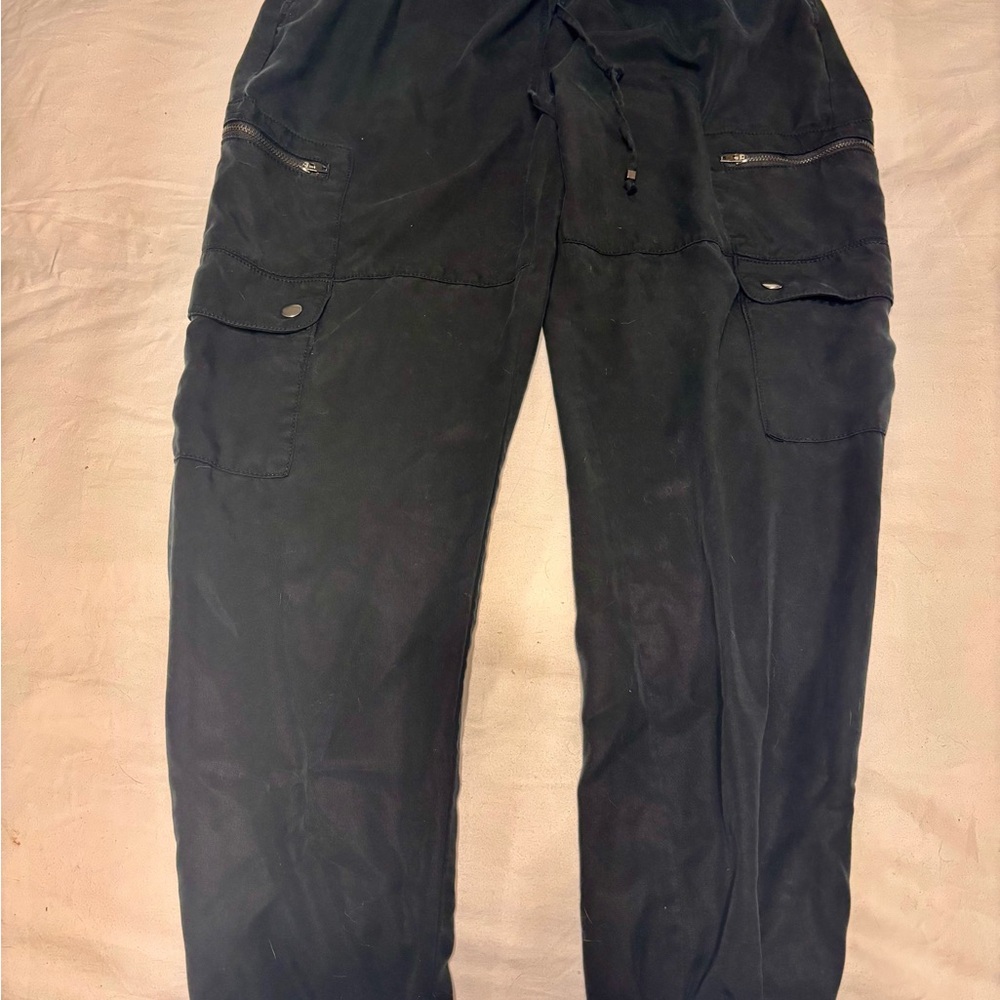 Banana Republic Silky Black Cargo Pants